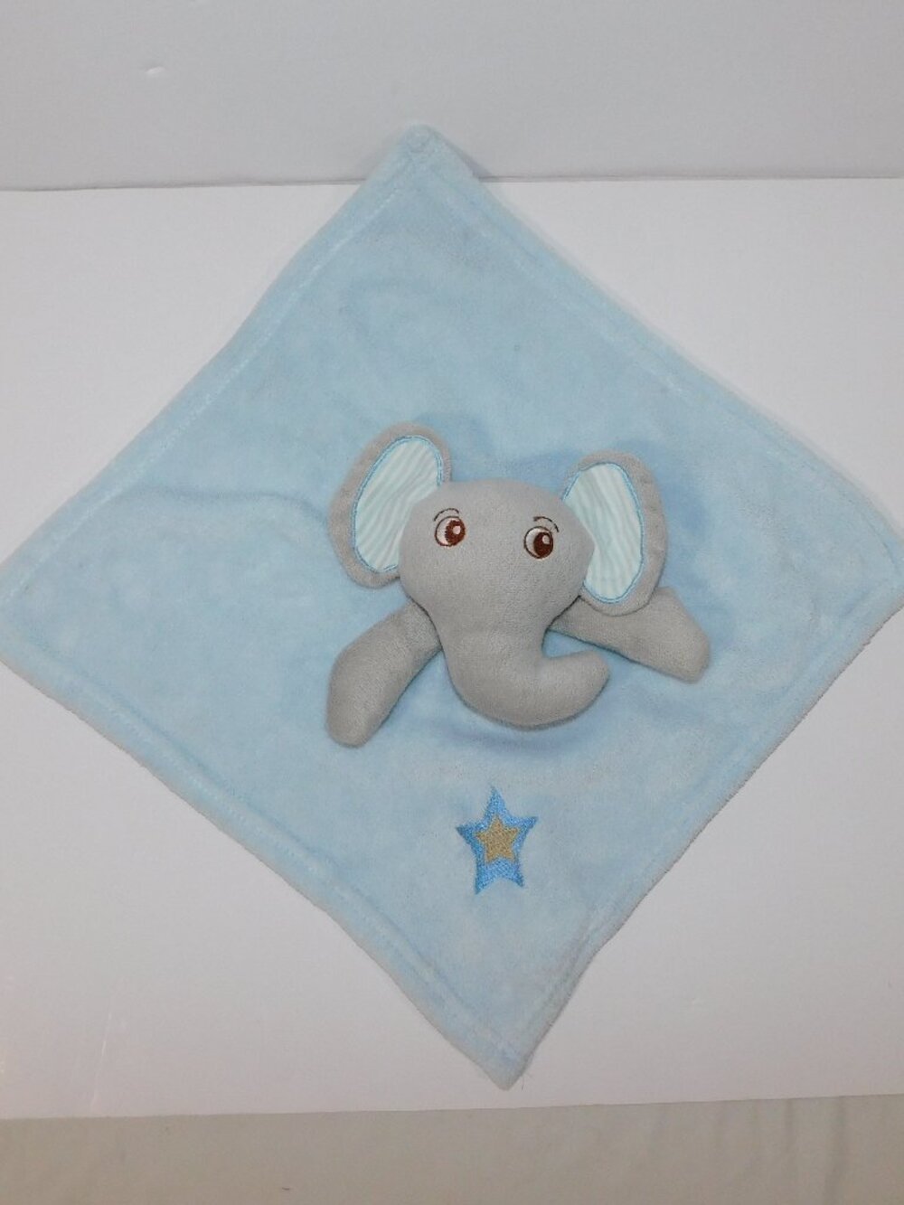 Basselino Blue Gray Elephant Star Plush security blanket Baby Lovey Nunu Soother